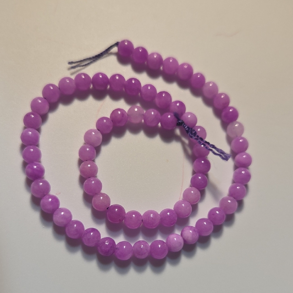 Lavender Purple Natural Stone Beads.